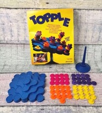 TOPPLE Game Pressman Family Fun, VINTAGE 1990s Board Game Yellow