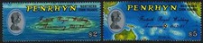 Penrhyn 1987 - Queen Elizabeth II 40th (RUBY) Wedding Anniv - Set of 2 - MNH
