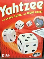 YAHTZEE GAME,New! Sealed Box Hasbro Games Shake Score Shout! Age 8 up Cards Dice