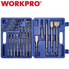 WORKPRO 17PC SDS-Plus Rotary Hammer Drill Bits Chisel Set Carbide-Tipped Masonry