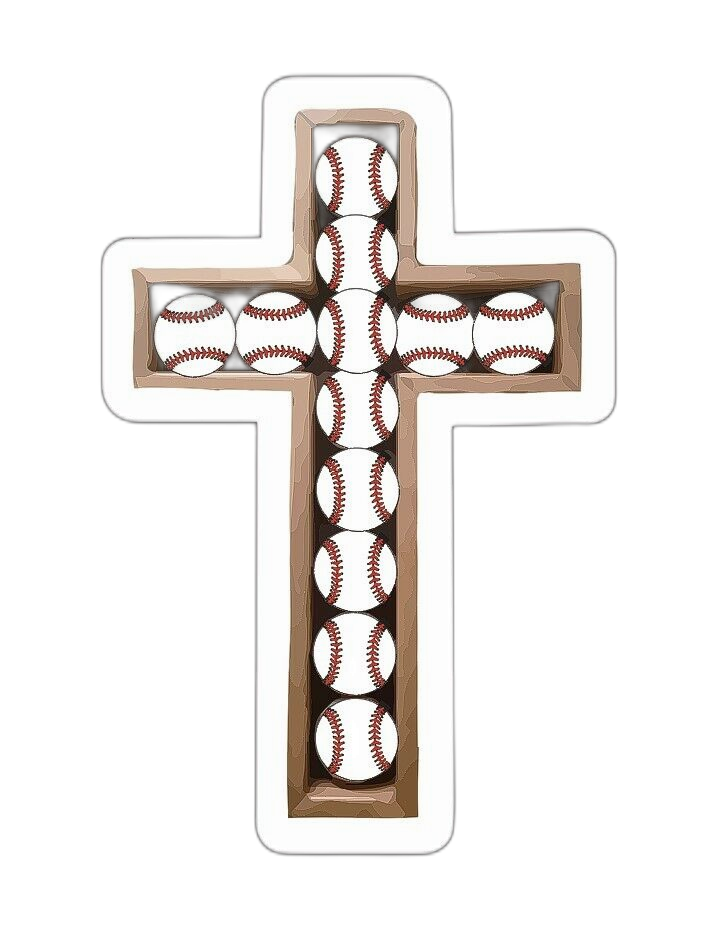 Baseball Cross Sticker Decal