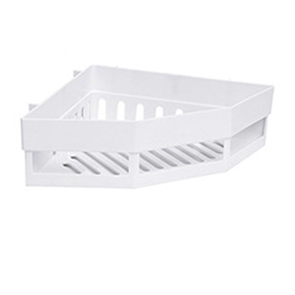 ↑2298 Non-perforated Corner Shelf Toilet Wash Rack (White).