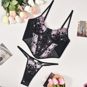 Purple Women Sexy Lingerie Underwear Babydoll Sleepwear Sets Lace Dress G-string