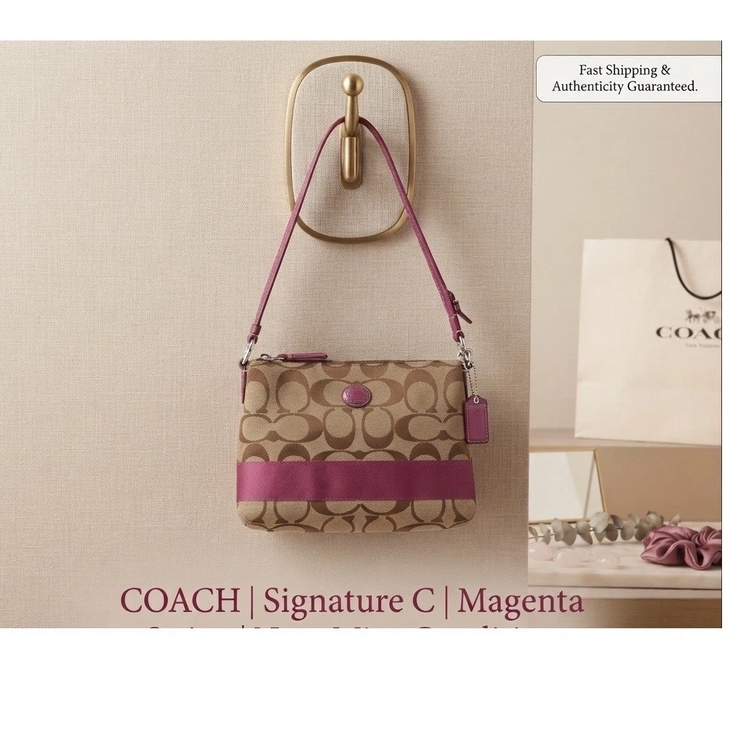Coach Pink Striped Bags & Handbags for Women for sale | eBay