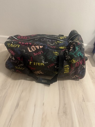 30" Large Pink Victoria's Secret LOVE PINK Rolling Duffle Bag Suitcase Wheelie