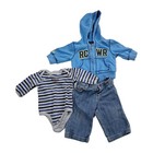Vintage RocaWear Baby denim Outfit Shirt Hoodie and jeans Embroidered Y2K set — photo 1