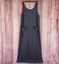 NWT Madewell Superbrushed Pull On Jumpsuit Womens Large Fleece Lined Coal MC198