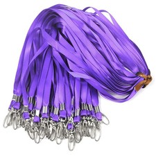 Purple Lanyards 100Pcs 17.5 inch Nylon LanyardLanyards Swivel Hooks Clips Gre...