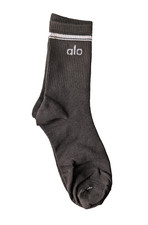 ALO Yoga Black Socks 1 Pair: Unisex Half-Crew - One Size. cotton S/M/L