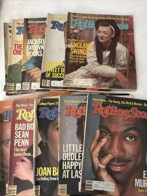 Lot of 10 Vintage Rolling Stone Magazines 1983 Boy George Eddie Murphy Sean Penn