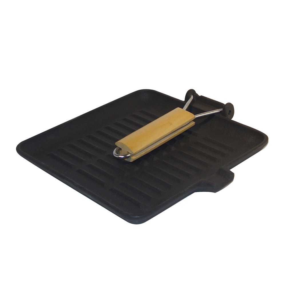 Grill en fonte 24 cm à manche rétractable pour des grillades parfaites