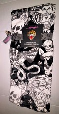 Ed Hardy Printed Plush Oversized Throw, 60 X 70 , Eagle, Snake, Tiger, Bird