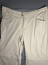 Columbia Omni-Shield Convertible Zip-Off Tan Hiking Trail Pants Womens Size 16 R