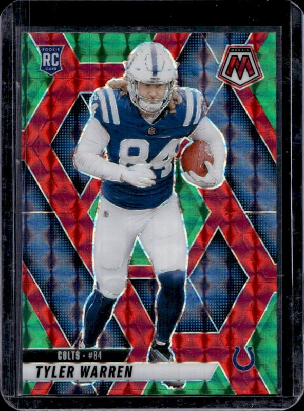 2025 Panini Mosaic Tyler Warren Rookies RC Choice Red & Green Prizm #354 Colts
