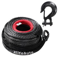 Winch Rope with Hook, 3/8" x 100'-27,500lbs Dyneema Synthetic Winch Rope Line...
