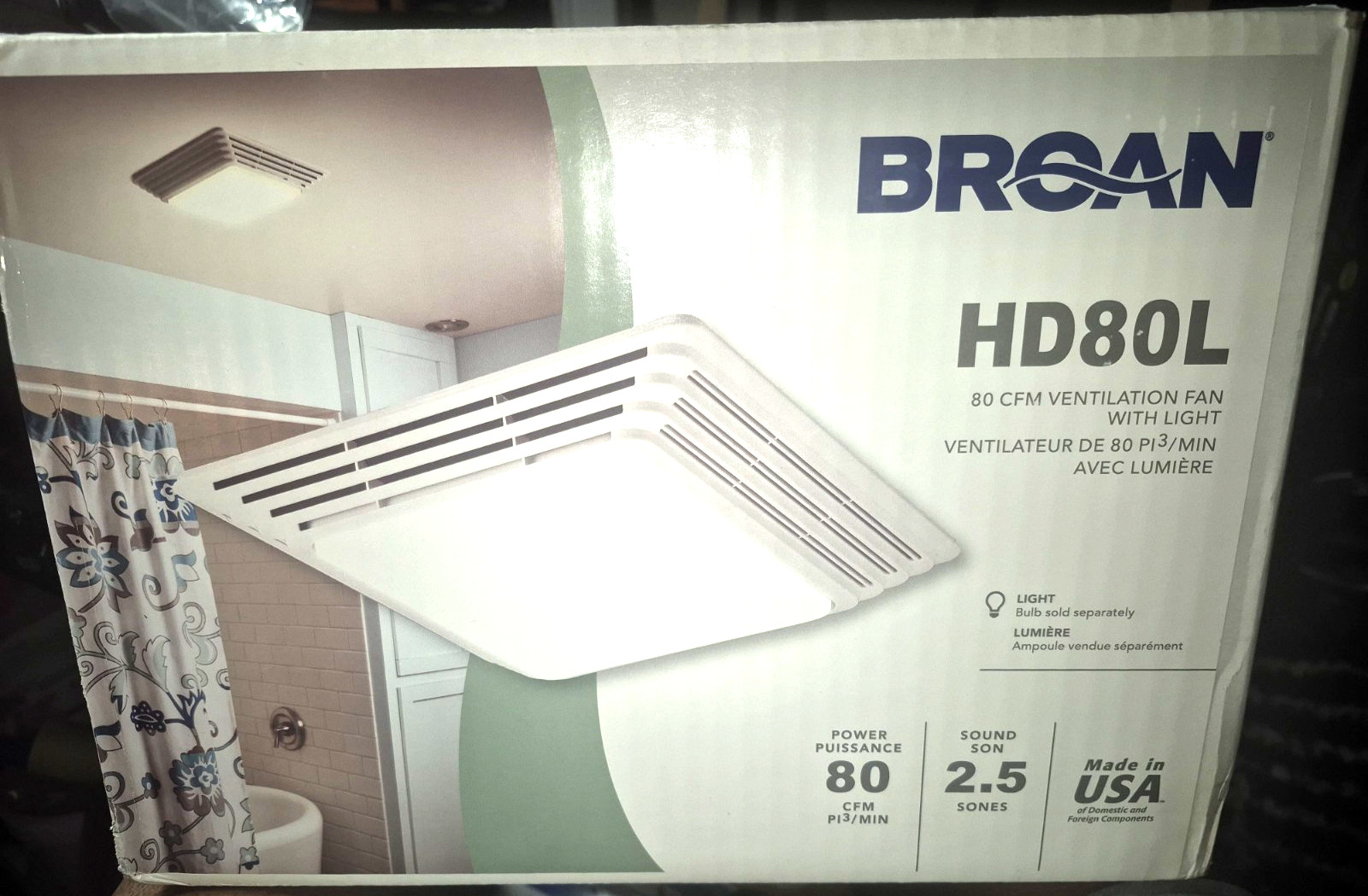 BROAN 80 CRM Ventilation Fan with Light/ #HD80L