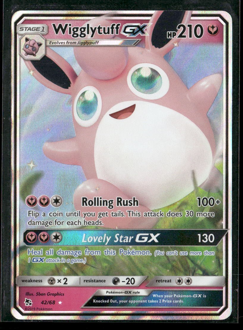 Wigglytuff GX 42/68 Holo GX Rare Hidden Fates NM/M Pokemon
