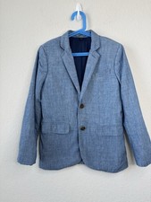 J. Crew Crewcuts Thompson Boys Suit Blue Chambray Blazer Jacket Pants Set Sz 12