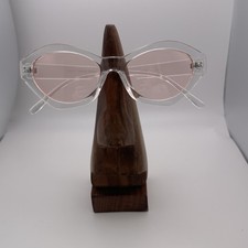Clear Frame Cat Eye Sunglasses with Pink Lenses