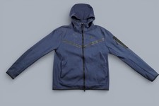 Nike Tech Fleece Hoodie Men's Medium Navy BLue Windrunner Full-Zip Distress