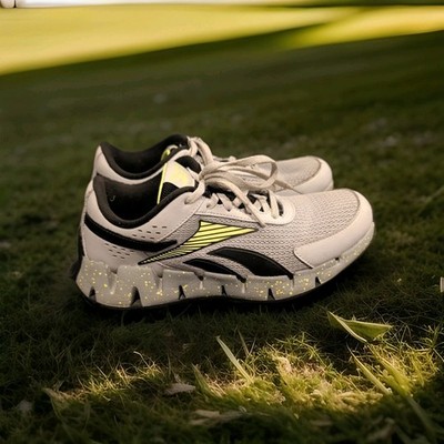 Big Kids' Zig Dynamica 2 Running Sneakers Size 5 - Grey, Black, Neon Yellow