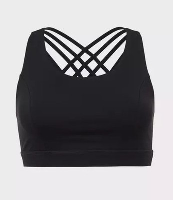 Torrid Active Bra Size 5 (5X) Sports Bra Black Sports Wireless Strappy Back