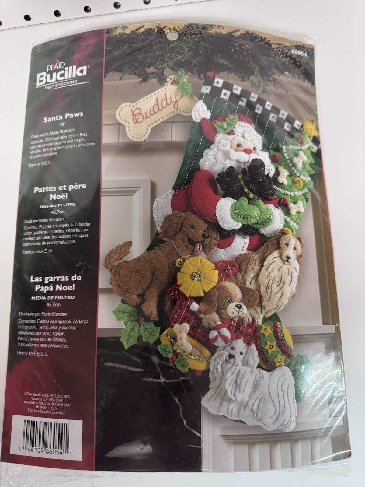 Bucilla Santa Paws 18&rdquo; Stocking Kit 86054 New