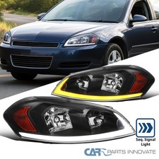 Fits Black 2006-2013 Chevy Impala Monte Carlo Headlights Switchback Led Signal Fits Black 2006-2013 Chevy Impala Monte Carlo Headlights Switchback Led Signal