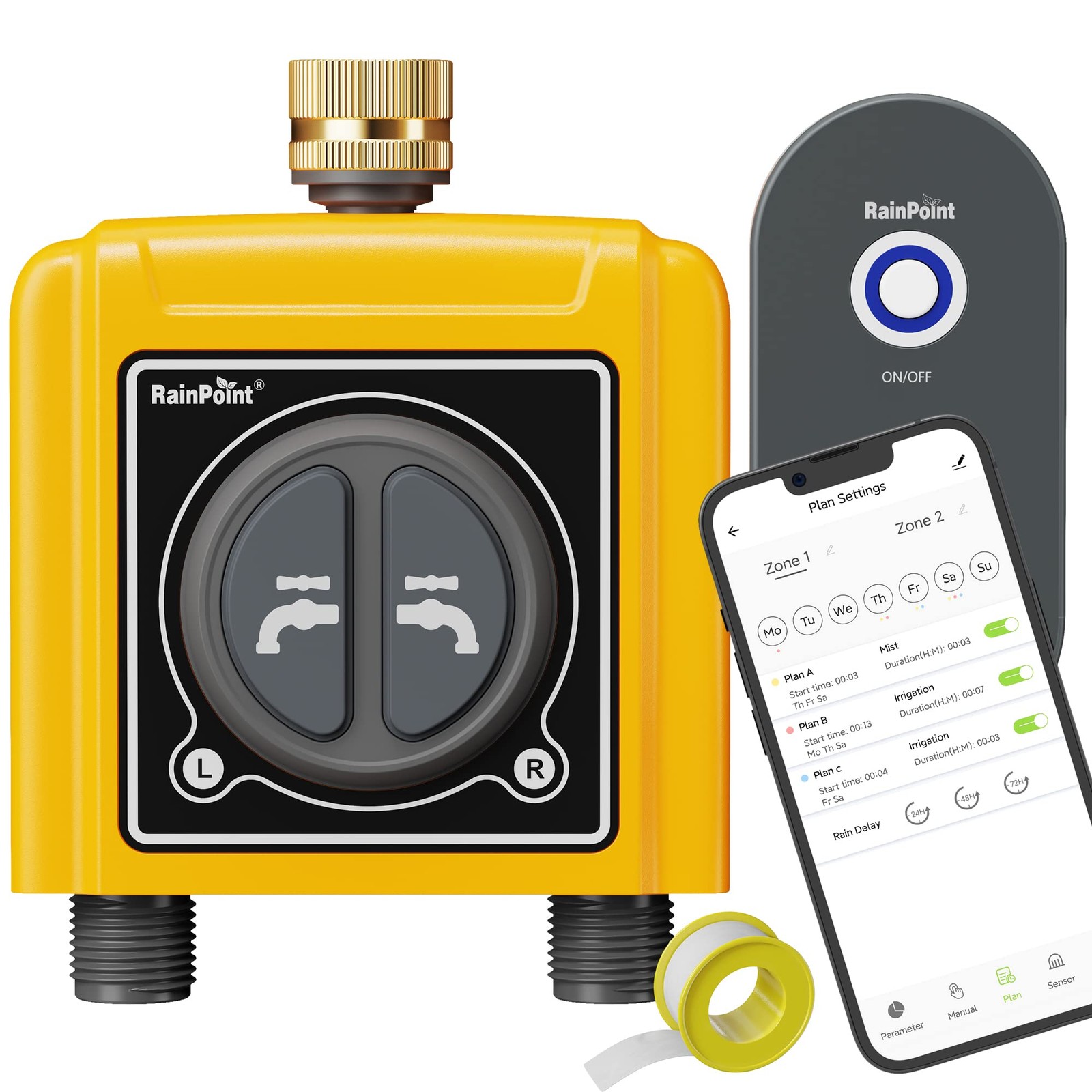 RAINPOINT 2 Zone WiFi Irrigation Water Timer Hose Timer TTV203WRF