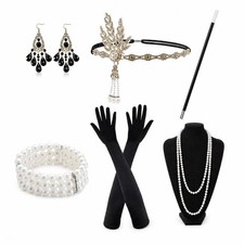 Gatsby Costume Set Opera Gloves 1920s Flapper Accessories Party Wear