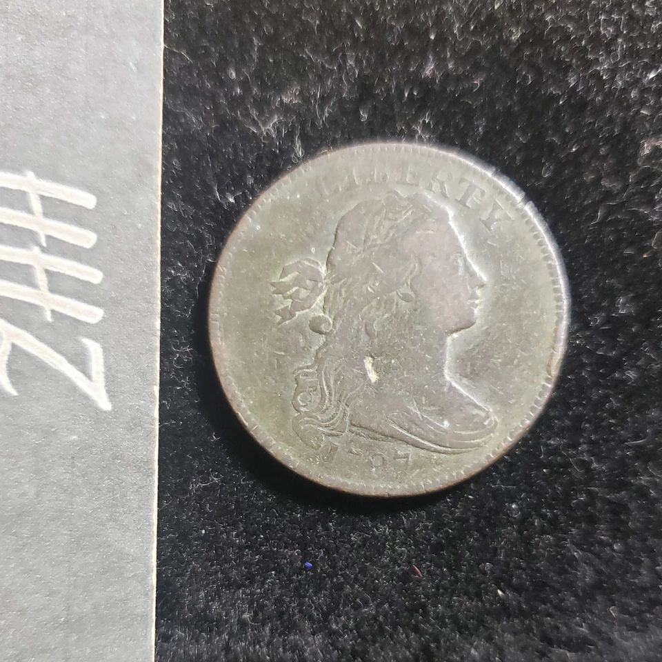 US 1797 1C Draped Bust Large Cent Copper Coin w/ 1.10 IN 28mm Slab Snap Holder - Image 4 of 4