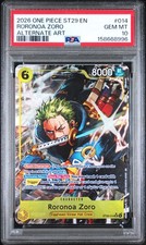 2026 ONE PIECE STARTER DECK ST29-EGGHEAD ALTERNATE ART #014 RORONOA ZORO PSA 10