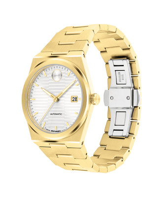 Movado Bold Quest Automatic 3600943Gold Swiss Made Watch w/ Box