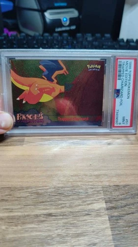 1999 Topps Pokemon the Movie Edition Trapped Charizard #51 PSA 9 Mint FOIL