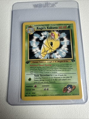 Koga s Kakuna 1. Edition Gym Challenge 47/132 WOTC Vintage Pokemon 1999