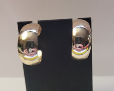 Vintage Gold Tone Wide Hoop Earrings