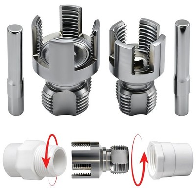 PVC Pipe Threader for Electric Drill, 1/2'' & 3/4'' NPT Dual Function Threading...