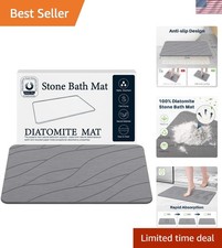 Stone Bath Mat Non Slip Quick Dry Diatomaceous Earth Bathroom Rug Dark Grey