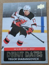 2021-22 Upper Deck Debut Dates #DD21 Yegor Sharangovich New Jersey Devils 