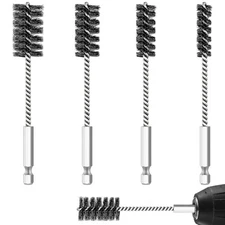 Hicarer 4 Pcs Stainless Steel Wire Brush for Drill Bore Set with Hex... 