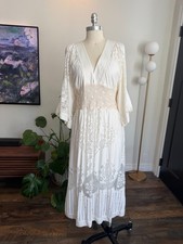 NWT Farm Rio Anthropologie Solana Dress L Boho Cottage Prairie Bridal Elopement