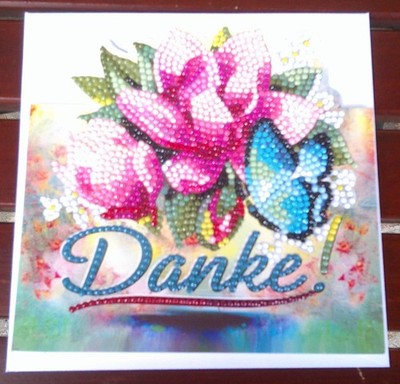 Karte -Danke- mit Diamond Painting
