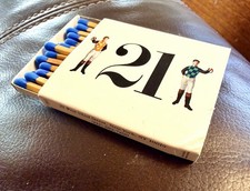 The &ldquo;21&rdquo; Club, New York City, Vintage Matchbox - Jockey Style - Full & Unstruck