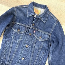 Vintage 80s Levi's 70506-0216 Blue USA Made Denim Trucker Jacket Men's Size 34 R