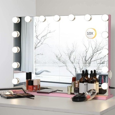 22.8''x 18.1'' Vanity Mirror Makeup Mirror with Lights,10X Large Hollywood Ligh...