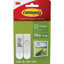Command 10 lb White Picture Hanging Strips, 4 Pairs 17201-4PK-ES Command