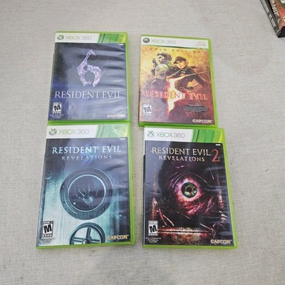 Capcom Resident Evil Xbox 360 4 Game Case Lot RE5 RE6 Revelations 1 2 No Discs