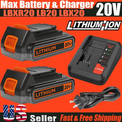 #ad #ad 2PACK NEW 20V Lithium ion Battery Charger for BLACK DECKER 20 Volt LBXR20 LB20 $19.00