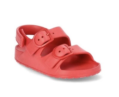 WONDER NATION Toddler Boys Size 11-12 EVA Two Buckle Sandals Ankle Strap   Red