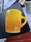 Vintage Anchor Hocking Fire King Made in USA Yellow Orange Ombre Coffee Cup Mug